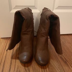 Just Fab Brown Lace Up High Boot